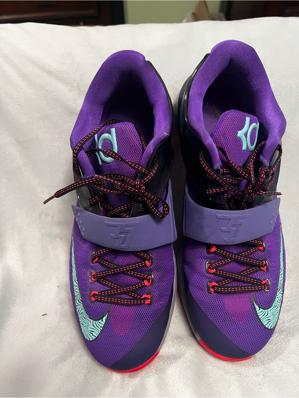 Nike Purple Basketball Sneakers with Teal Accents